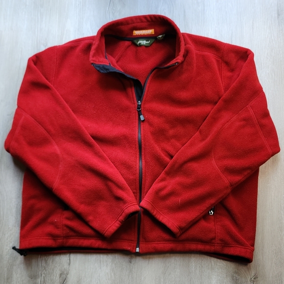 Eddie Bauer Full Zip Men's Fleece PolarTec WindPro Red Jacket XXL Pockets - Picture 7 of 10